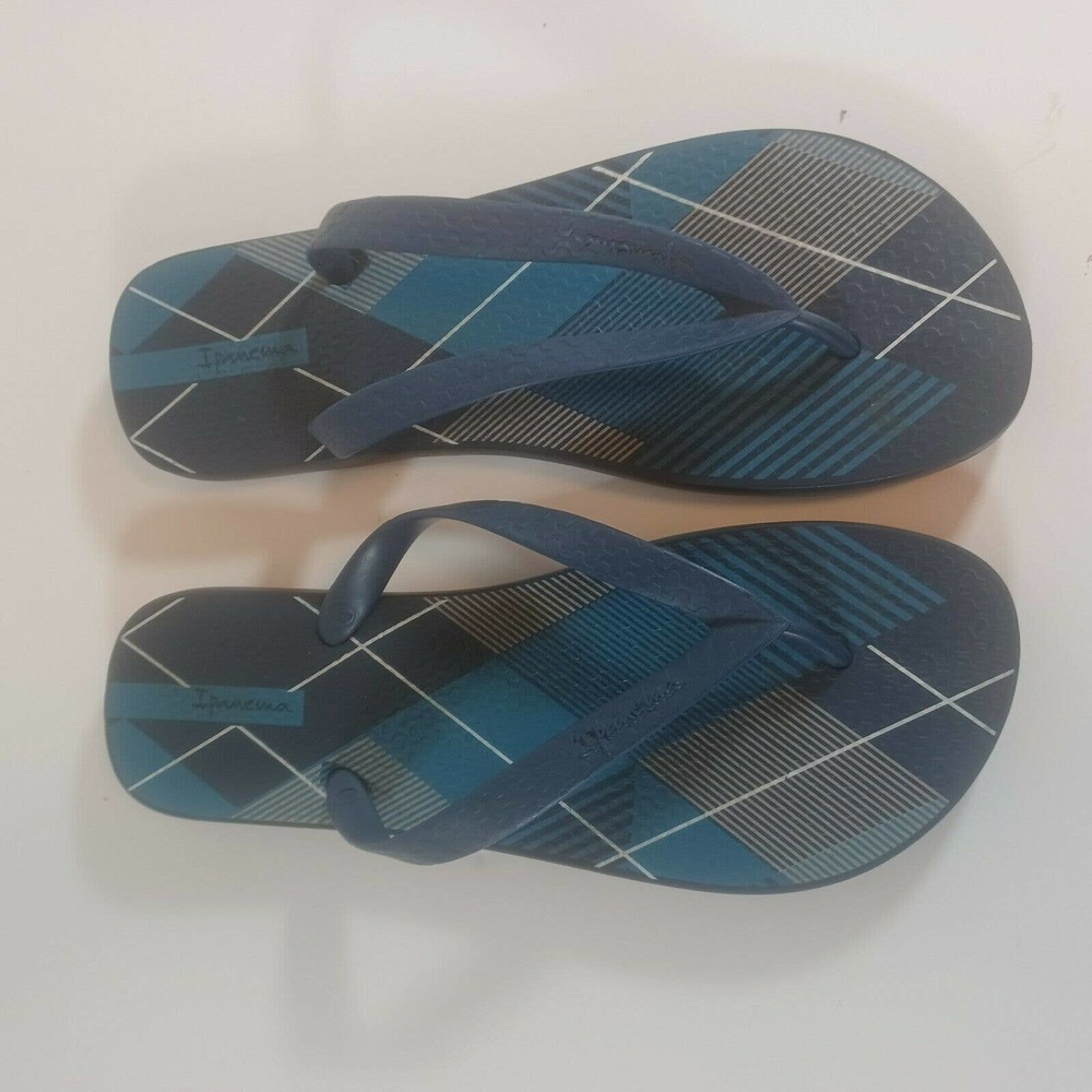 Ipanema Womens Flip Flops Colorful Blue Size 45/46 Eur (US 10) Sandals